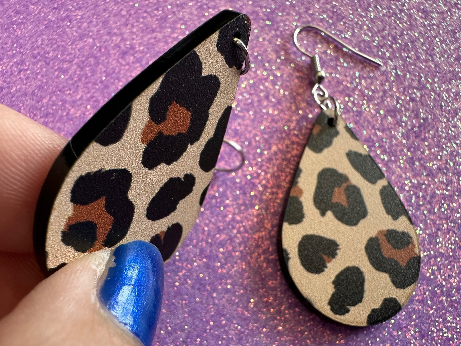 Leopard Print Earrings: Laser Cut Acrylic Leopard Hearts, Safari, Big Cats, Animal Print, Feline, Zoo, Sassy, Best Gifts for Her/Him/Them