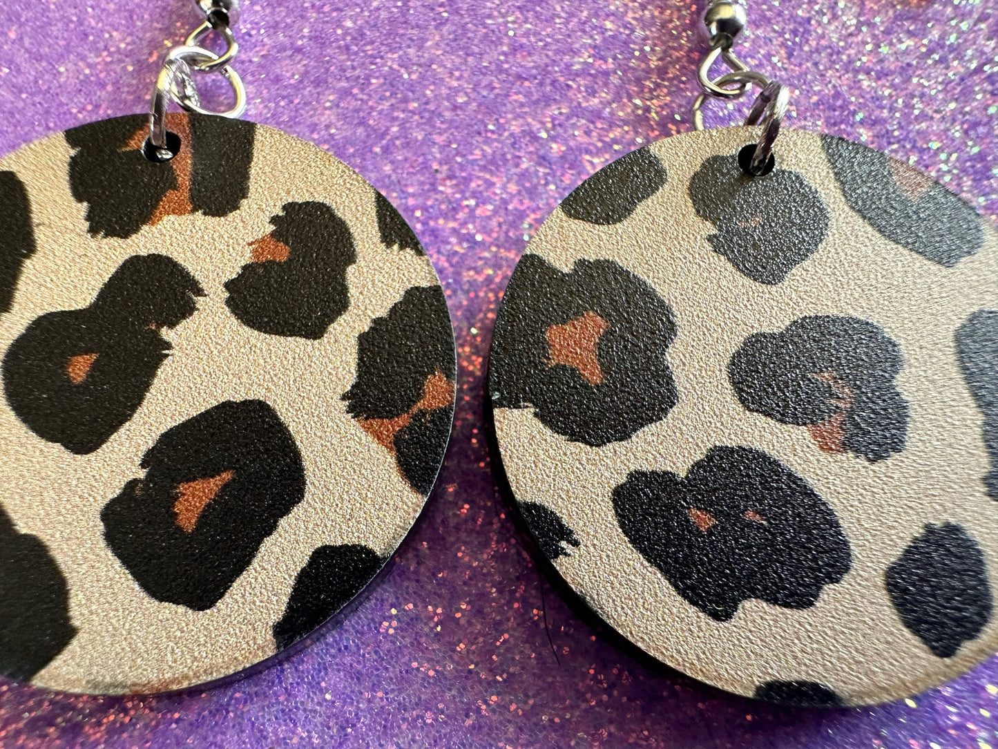 Leopard Print Earrings: Laser Cut Acrylic Leopard Hearts, Safari, Big Cats, Animal Print, Feline, Zoo, Sassy, Best Gifts for Her/Him/Them