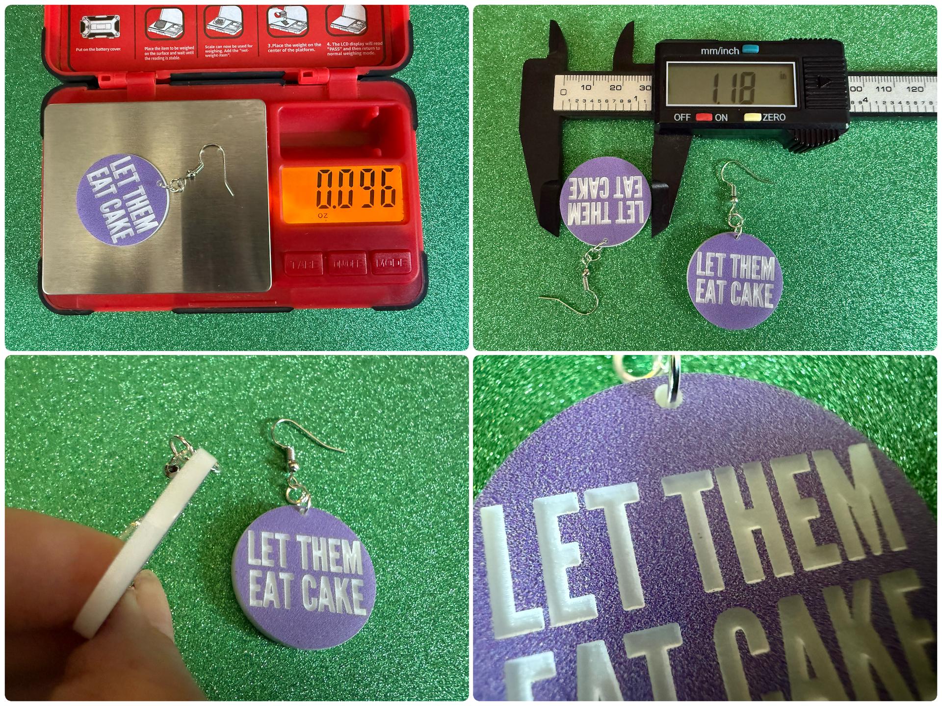 Let Them Eat Cake Earrings: Revolution, Protest, Anti-Capitalism Activism, Activist, Socialism, Political, Best Gifts for Her/Him/Them
