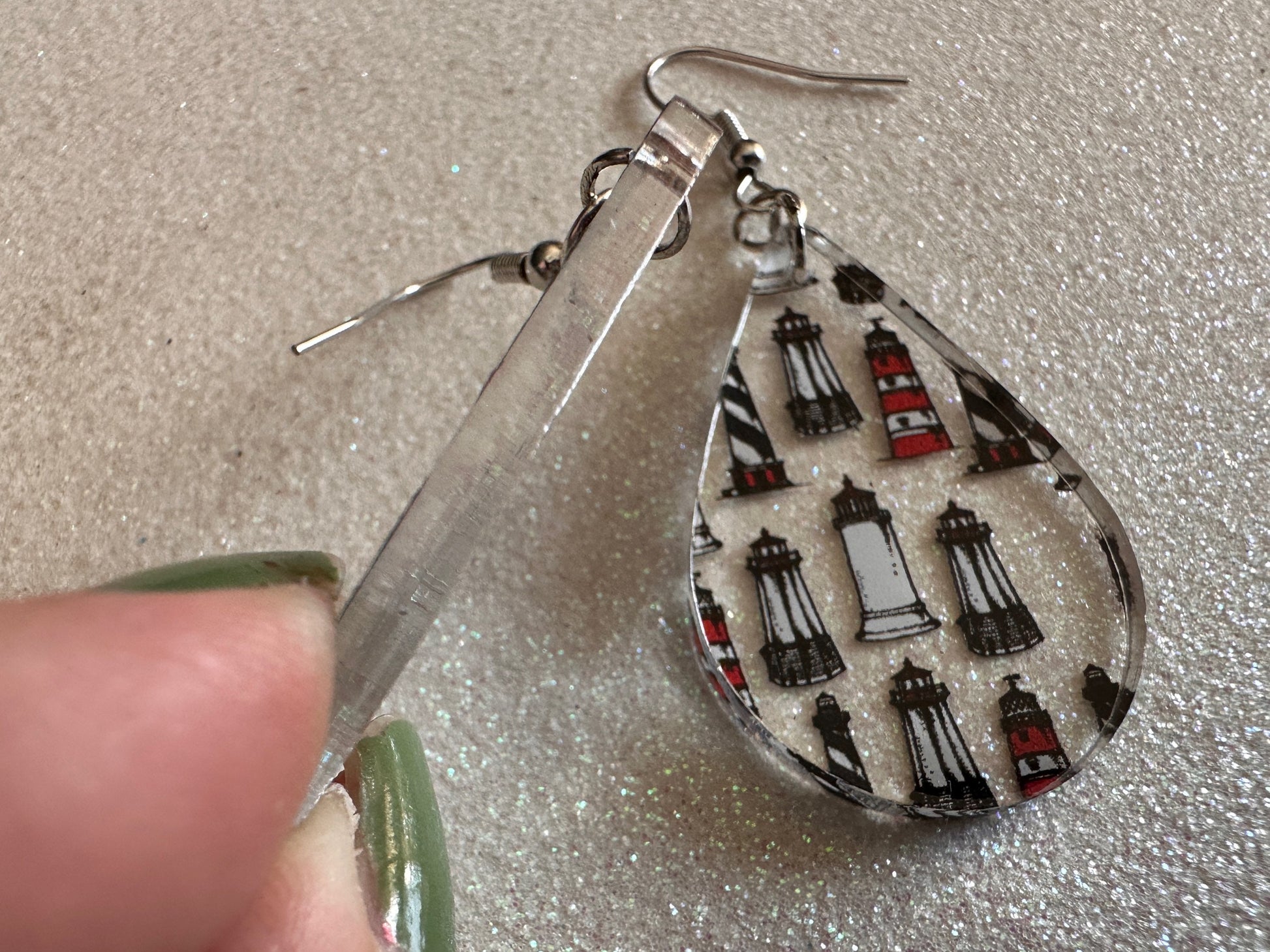 Lighthouse Earrings: Laser Cut Acrylic Lighthouses, New England, Architecture, Ocean, Nautical, Travel, Sightseeing, Gifts for Her/Him/Them
