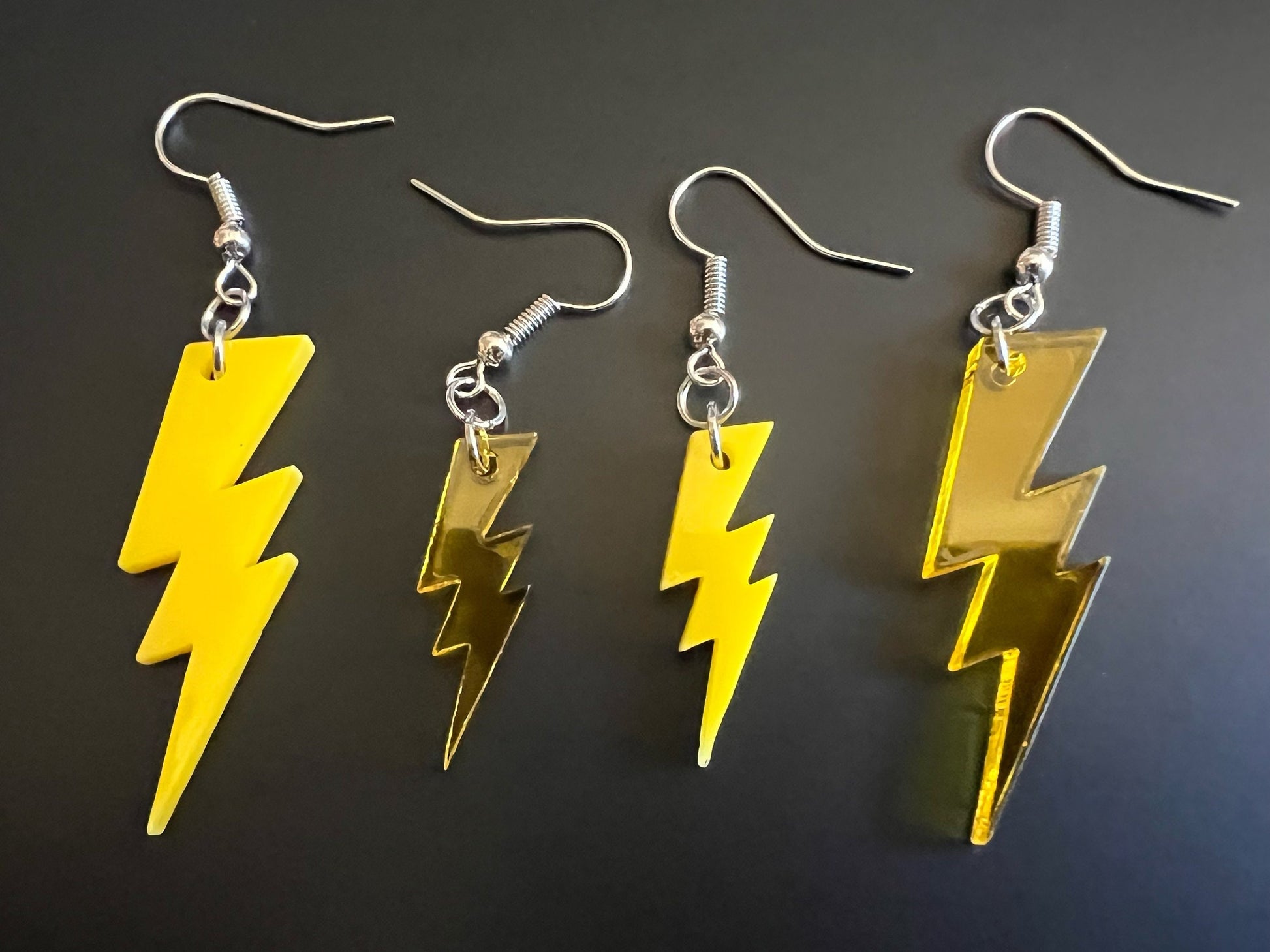 Lightning Earrings: Laser Cut Acrylic Lightning Bolt Earrings, Stormy Weather, Electric, Nature, Climate, Gifts for Her/Him/Them