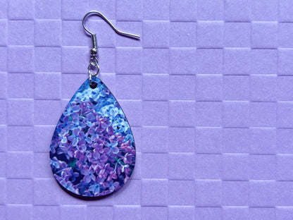 Lilac Earrings: Flower, Purple Earrings, Floral, Sublimated, Best Gifts for Her/Him/Them