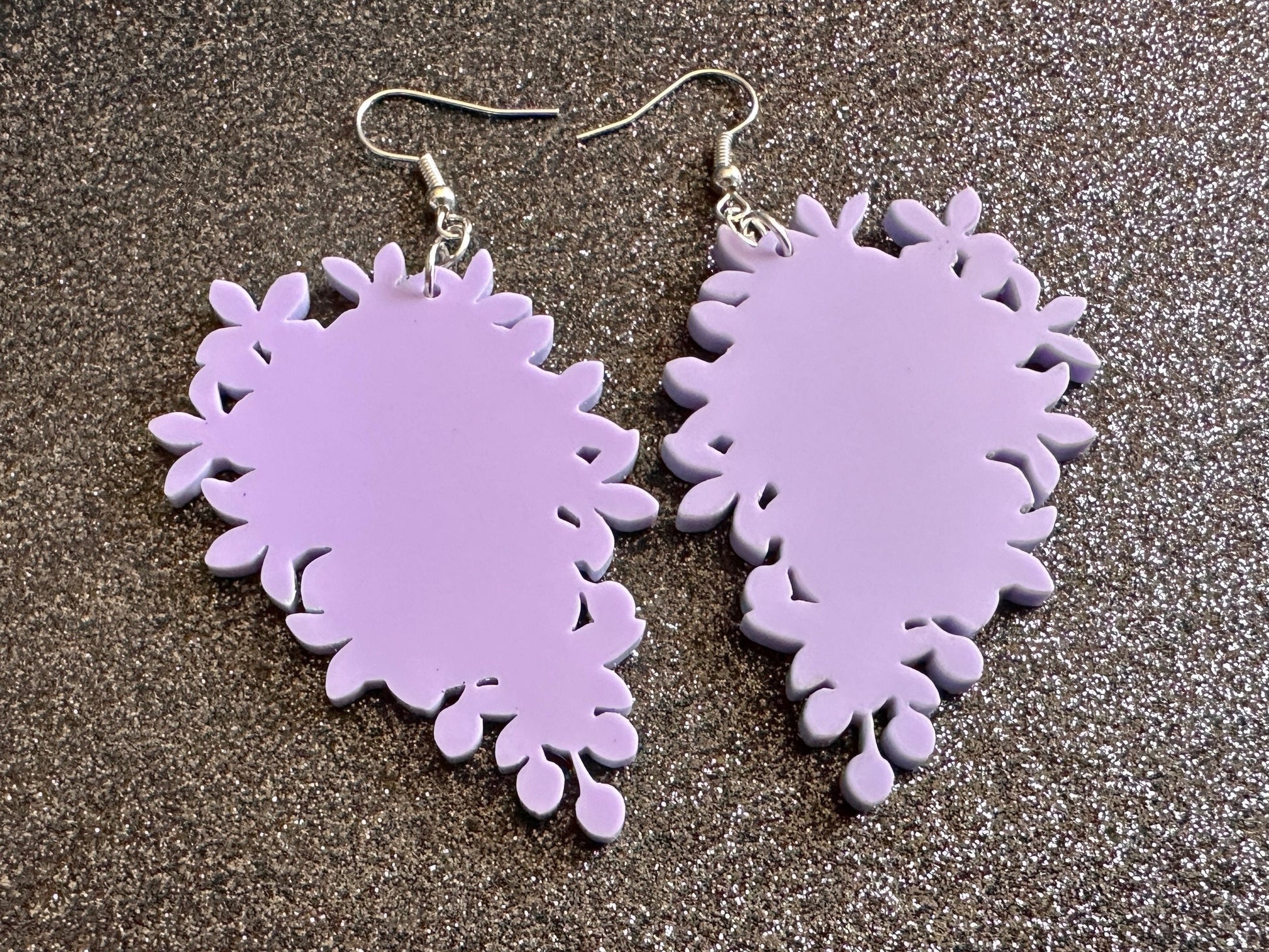 Lilac Silhouette Earrings: Laser Cut Acrylic Flowers, Purple Earrings, Floral, Mother's Day Gift, Love, Best Gifts for Her/Him/Them