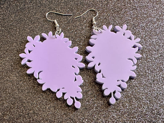 Lilac Silhouette Earrings: Laser Cut Acrylic Flowers, Purple Earrings, Floral, Mother's Day Gift, Love, Best Gifts for Her/Him/Them