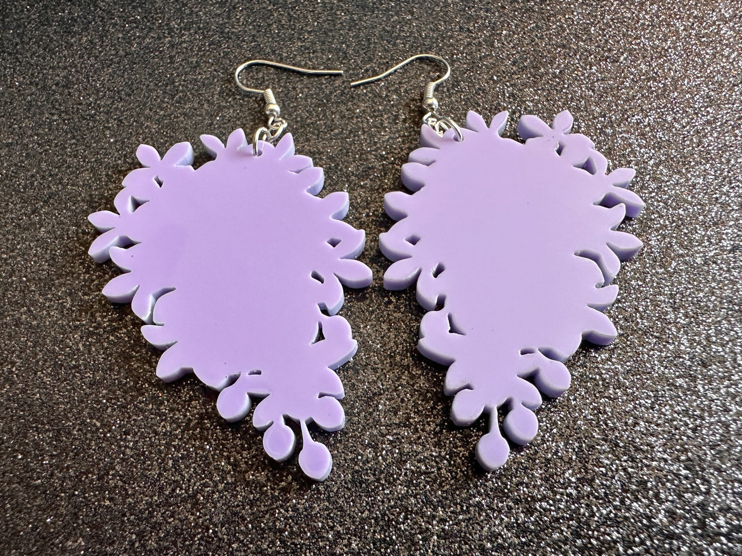 Lilac Silhouette Earrings: Laser Cut Acrylic Flowers, Purple Earrings, Floral, Mother's Day Gift, Love, Best Gifts for Her/Him/Them