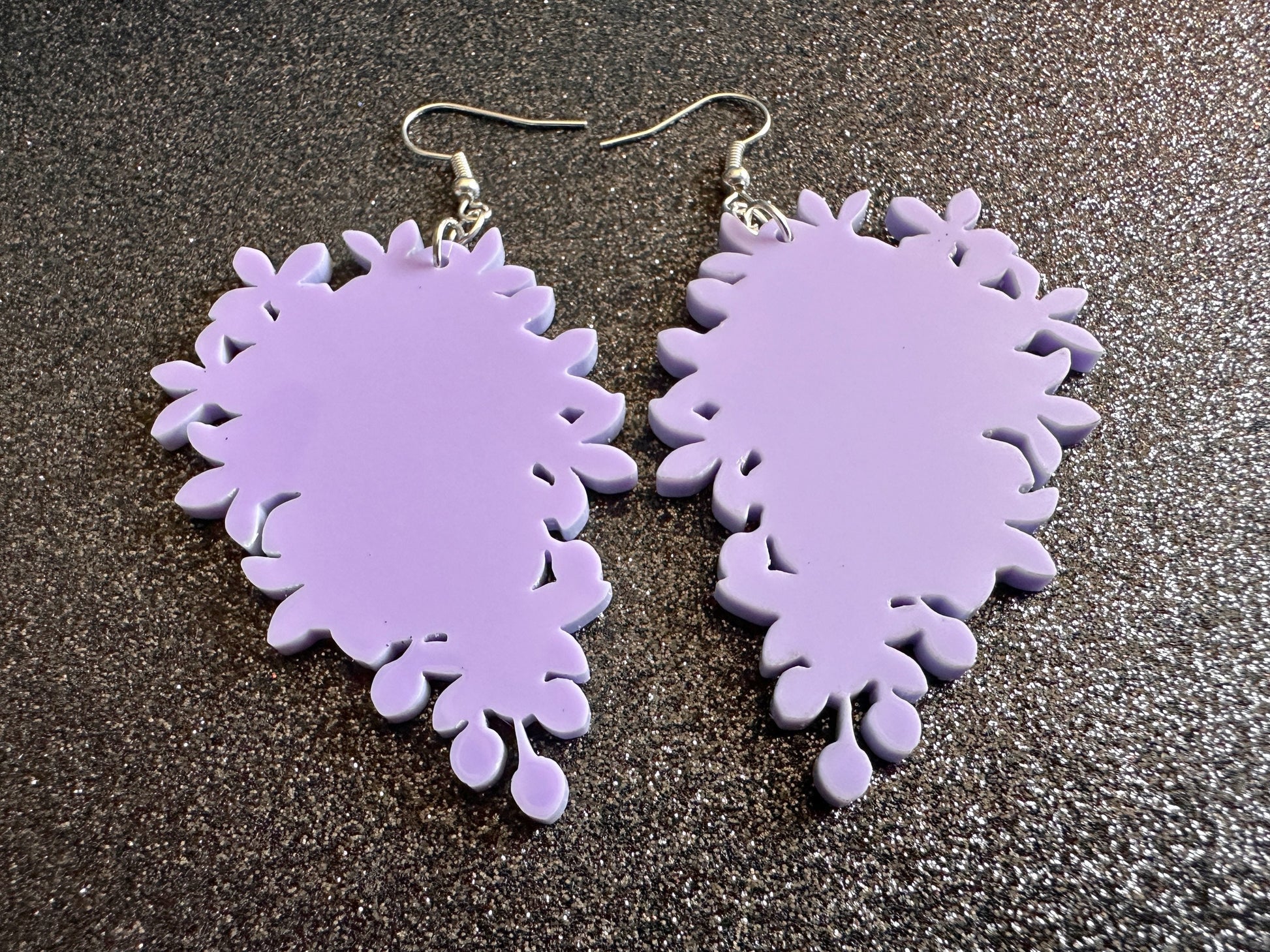 Lilac Silhouette Earrings: Laser Cut Acrylic Flowers, Purple Earrings, Floral, Mother's Day Gift, Love, Best Gifts for Her/Him/Them