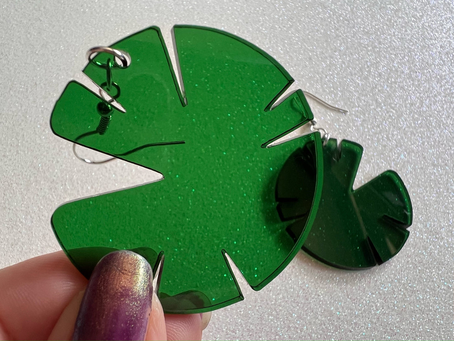 Lily Pad Earrings: Laser Cut Acrylic Green Lily Pads, Simple Outline, Silhouette, Nature, Green Earrings, Plant, Best Gifts for Her/Him/Them