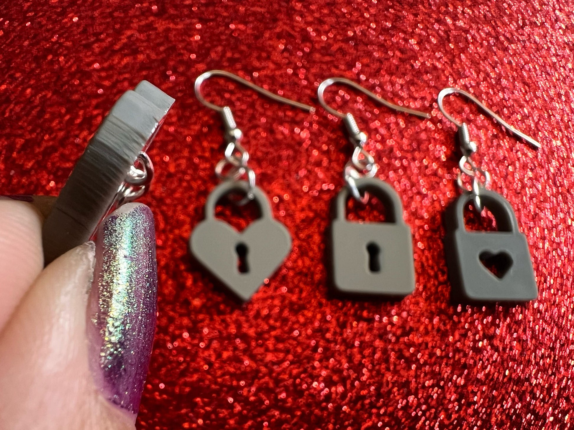 Lock Earrings: Laser Cut Acrylic Locks, Love Locks, Heart Lock, Valentine's Day, Best Gifts for Her/Him/Them