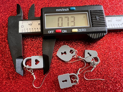 Lock Earrings: Laser Cut Acrylic Locks, Love Locks, Heart Lock, Valentine's Day, Best Gifts for Her/Him/Them