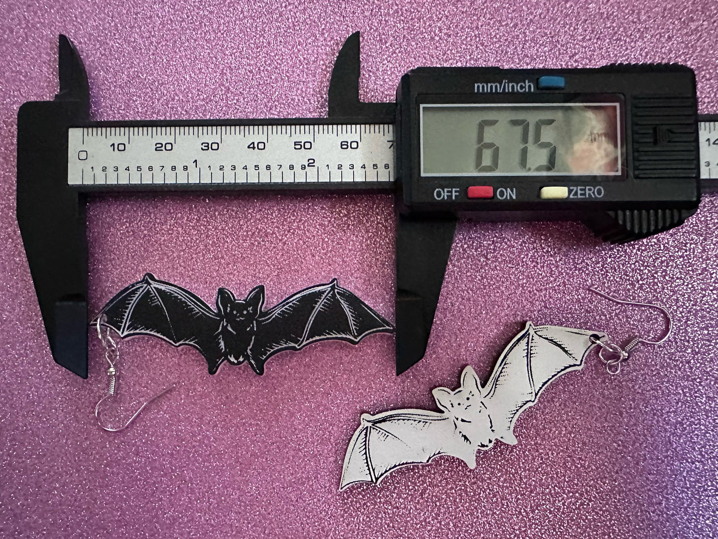 Long Flying Bat Earrings: Laser Cut Acrylic Bats, Halloween, Magic, Spooky, Black Bats, Vamp, Vampire, Best Gifts for Her/Him/Them