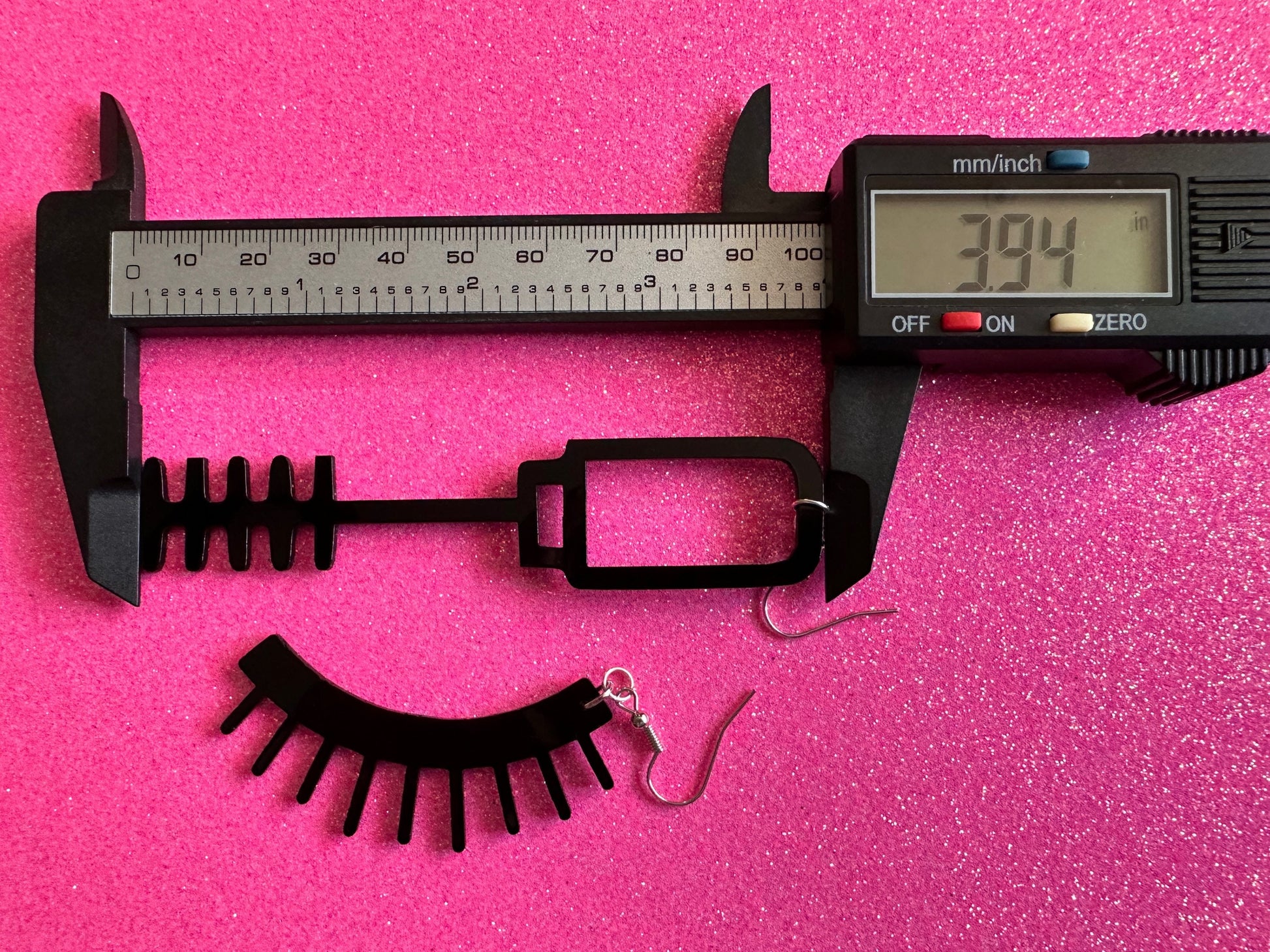 Long Mascara Earrings: Laser Cut Acrylic Eyelashes, Mascara Wand, Beautiful Eyes, Minimalist Outline, Makeup, Best Gifts for Her/Him/Them