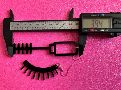 Long Mascara Earrings: Laser Cut Acrylic Eyelashes, Mascara Wand, Beautiful Eyes, Minimalist Outline, Makeup, Best Gifts for Her/Him/Them