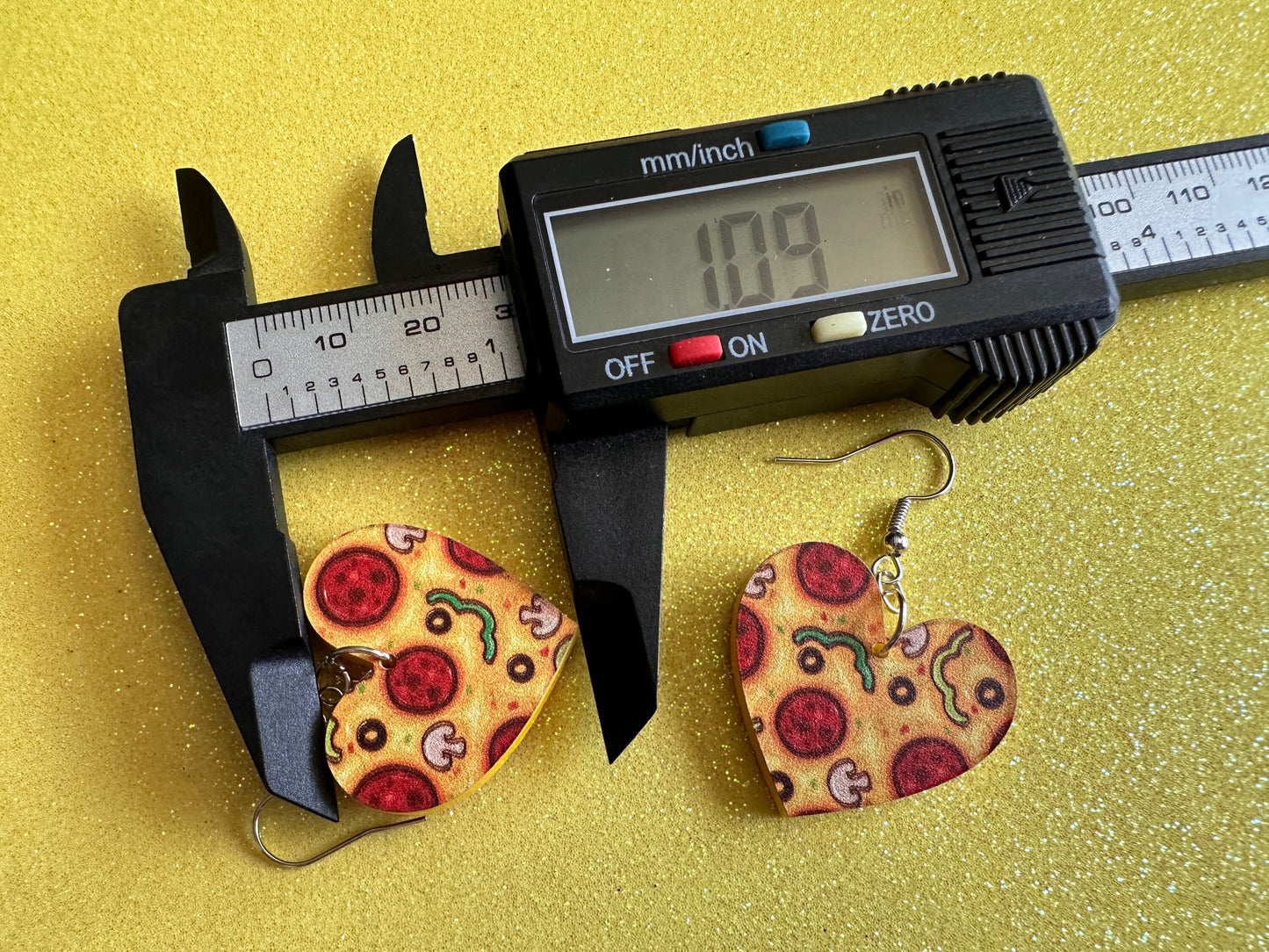 Love Pizza Earrings: Laser Cut Acrylic Pizzas, Fast Food Earrings, Heart, Junk Food, Comfort Food, Pizza Heart, Best Gifts for Her/Him/Them