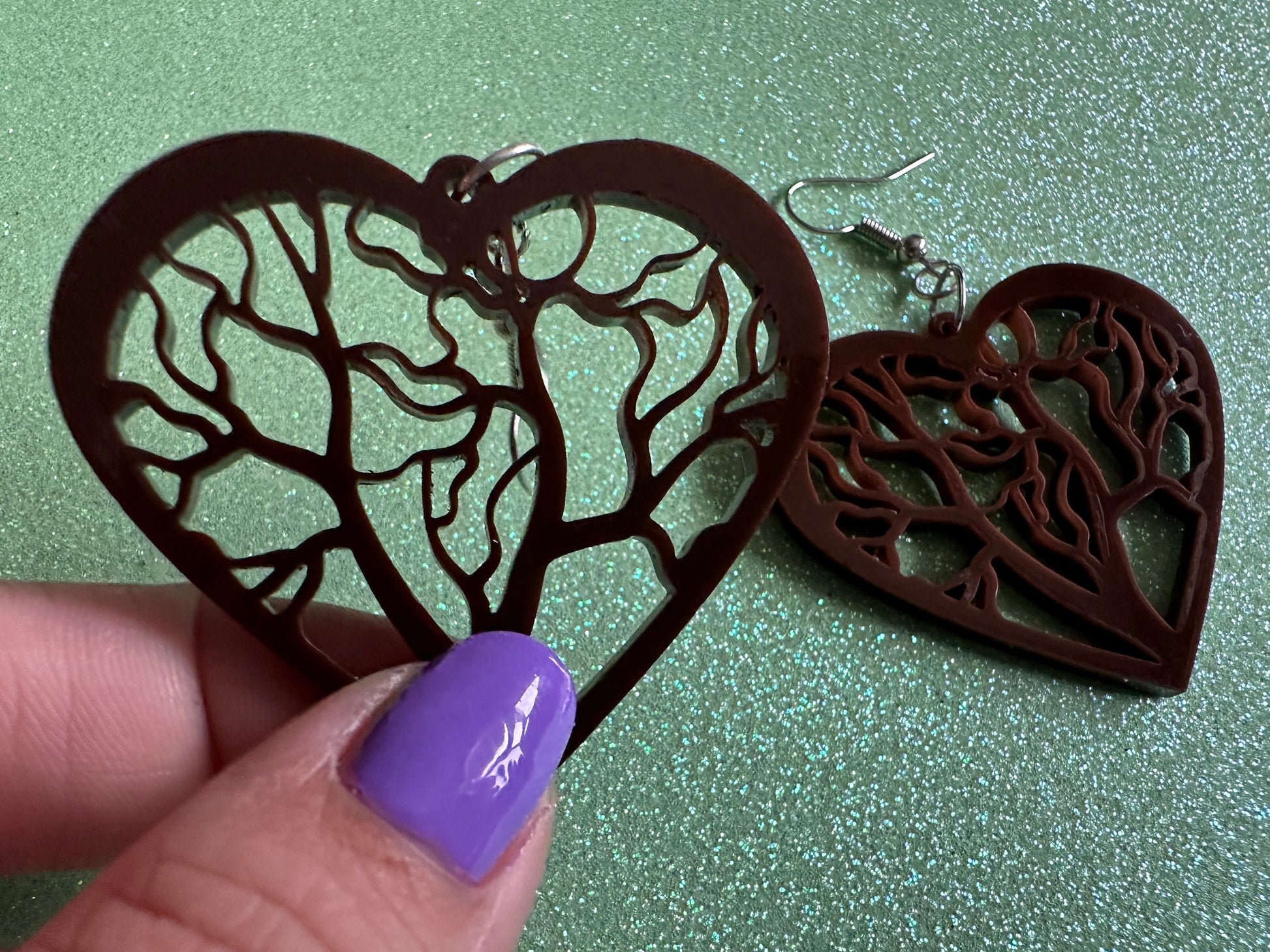 Love Tree Earrings: Laser Cut Acrylic Tree Hearts, Nature, Forest, Branches, Hearts, Love Hiking, Best Gifts for Her/Him/Them
