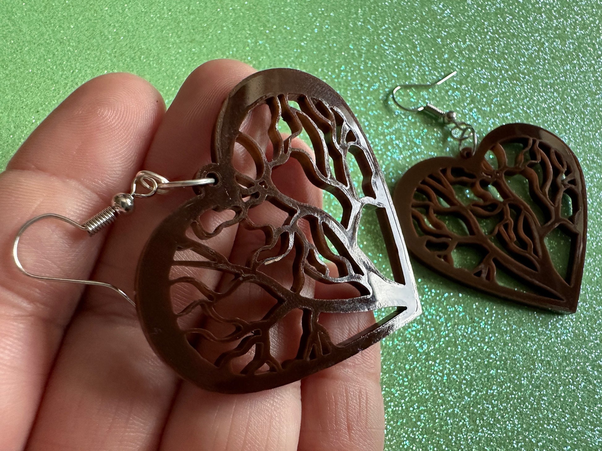 Love Tree Earrings: Laser Cut Acrylic Tree Hearts, Nature, Forest, Branches, Hearts, Love Hiking, Best Gifts for Her/Him/Them