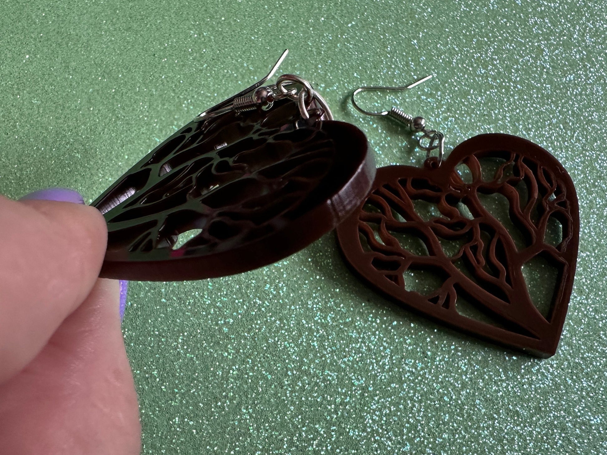 Love Tree Earrings: Laser Cut Acrylic Tree Hearts, Nature, Forest, Branches, Hearts, Love Hiking, Best Gifts for Her/Him/Them