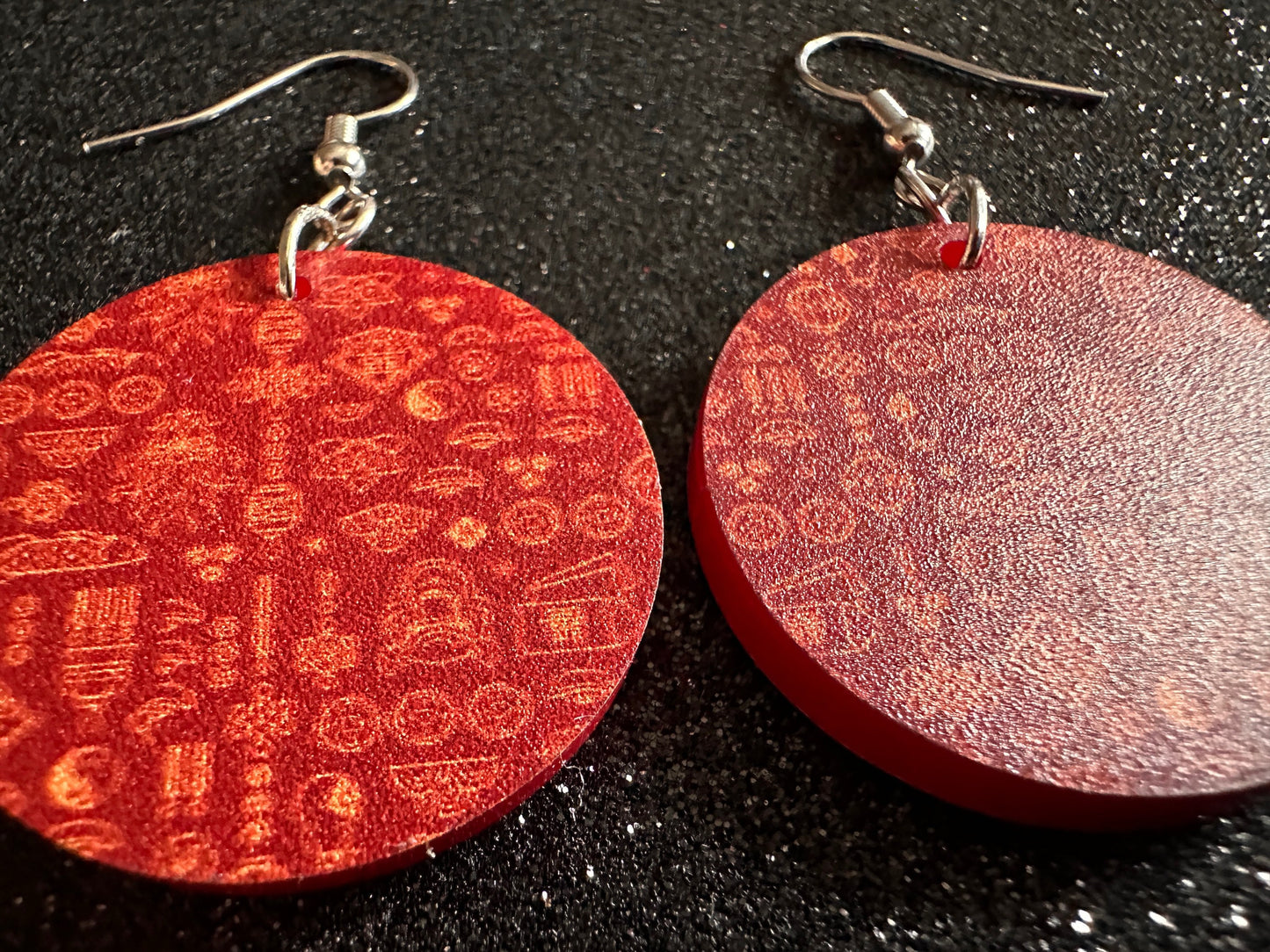 Lunar New Year Earrings: Laser Cut Acrylic Hearts, Asian Holiday, Eastern, Lanterns, Red Earrings, Chinese New Year, Gifts for Her/Him/Them