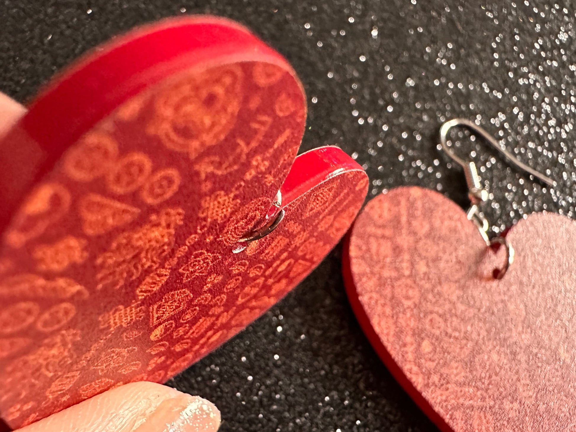 Lunar New Year Earrings: Laser Cut Acrylic Hearts, Asian Holiday, Eastern, Lanterns, Red Earrings, Chinese New Year, Gifts for Her/Him/Them