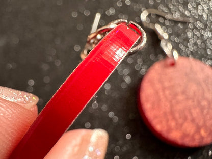 Lunar New Year Earrings: Laser Cut Acrylic Hearts, Asian Holiday, Eastern, Lanterns, Red Earrings, Chinese New Year, Gifts for Her/Him/Them