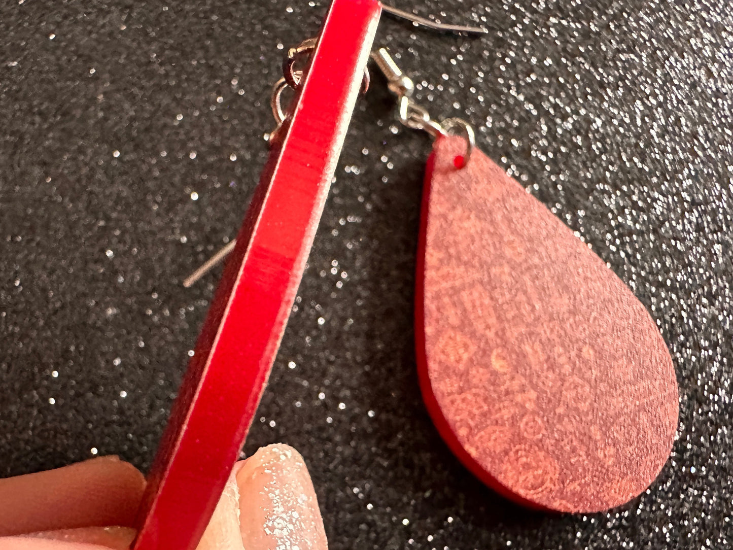 Lunar New Year Earrings: Laser Cut Acrylic Hearts, Asian Holiday, Eastern, Lanterns, Red Earrings, Chinese New Year, Gifts for Her/Him/Them