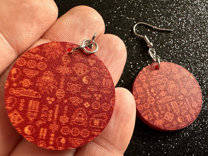 Lunar New Year Earrings: Laser Cut Acrylic Hearts, Asian Holiday, Eastern, Lanterns, Red Earrings, Chinese New Year, Gifts for Her/Him/Them