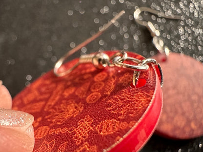 Lunar New Year Earrings: Laser Cut Acrylic Hearts, Asian Holiday, Eastern, Lanterns, Red Earrings, Chinese New Year, Gifts for Her/Him/Them