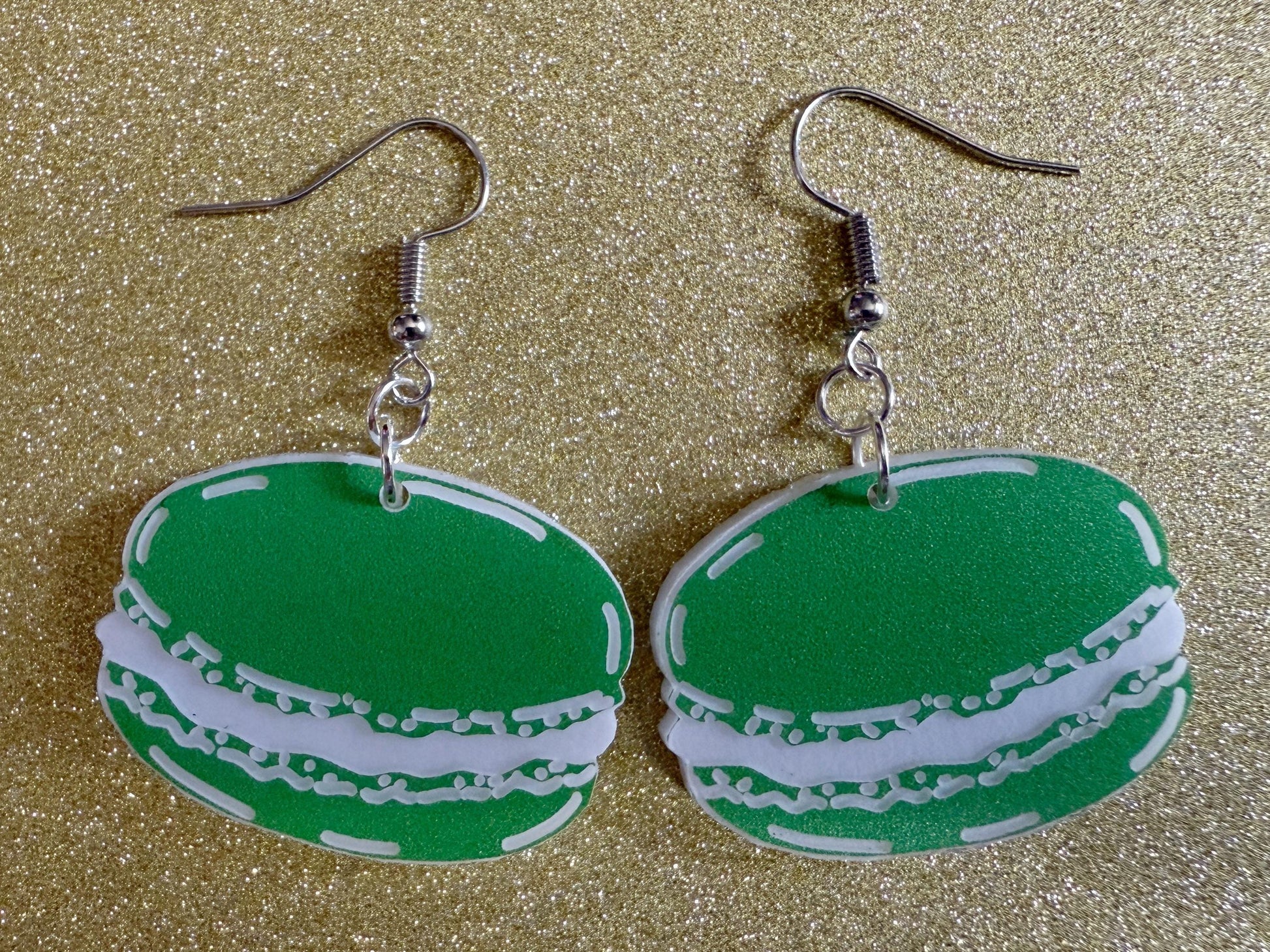 Macaron Earrings: Macaroons, Dessert, Green Food, French Macarons, Macaroon, Novelty Earrings, Costume Jewelry, Best Gifts for Her/Him/Them