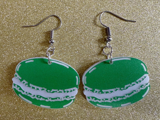 Macaron Earrings: Macaroons, Dessert, Green Food, French Macarons, Macaroon, Novelty Earrings, Costume Jewelry, Best Gifts for Her/Him/Them