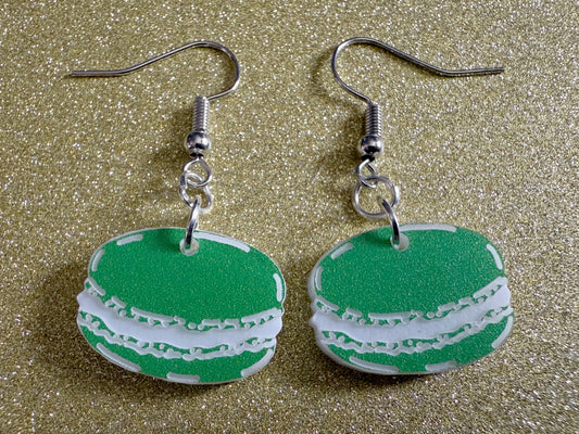 Macaron Earrings: Macaroons, Dessert, Green Food, French Macarons, Macaroon, Novelty Earrings, Costume Jewelry, Best Gifts for Her/Him/Them