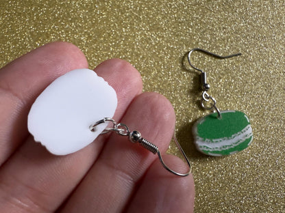 Macaron Earrings: Macaroons, Dessert, Green Food, French Macarons, Macaroon, Novelty Earrings, Costume Jewelry, Best Gifts for Her/Him/Them
