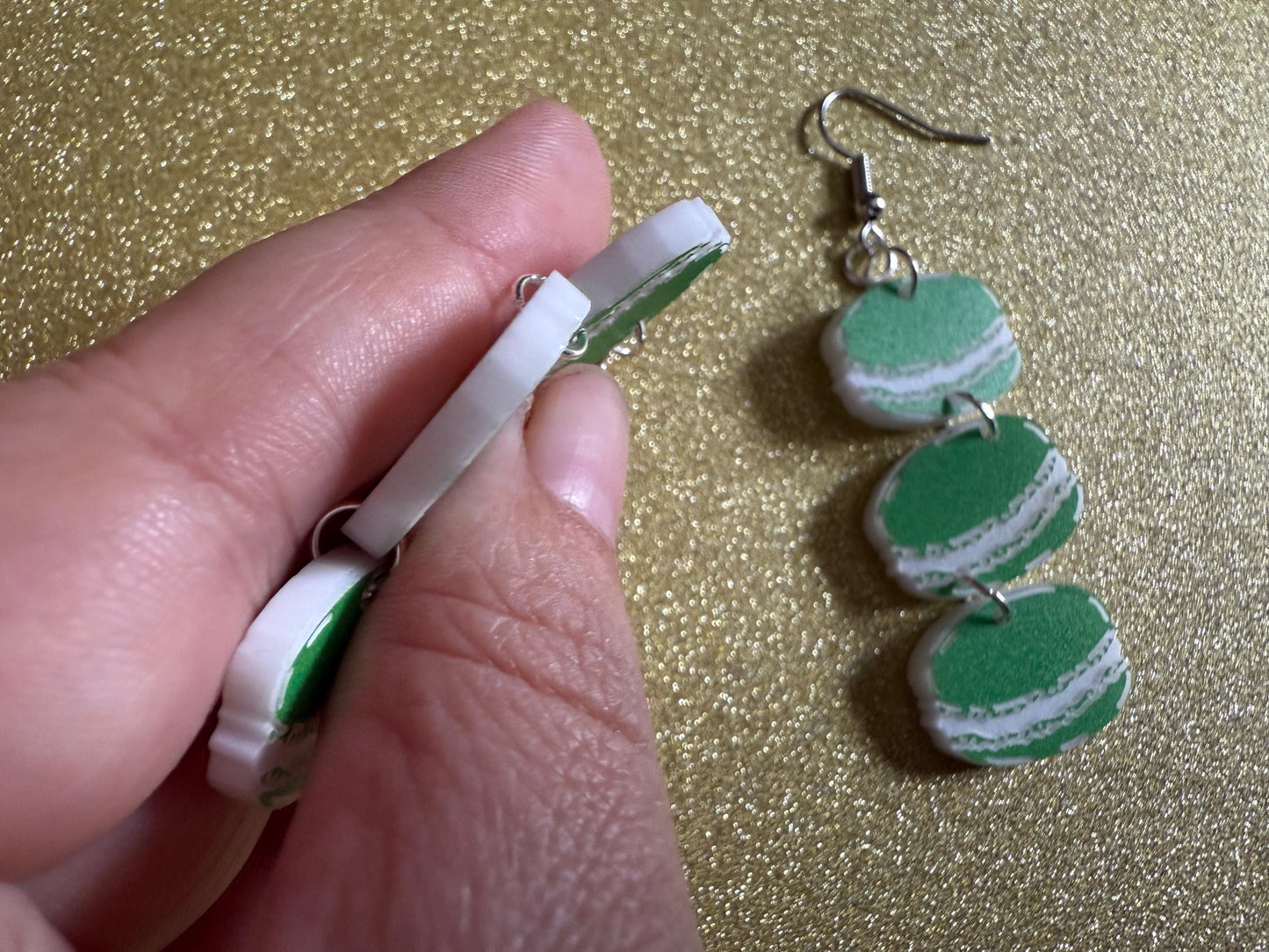 Macaron Earrings: Macaroons, Dessert, Green Food, French Macarons, Macaroon, Novelty Earrings, Costume Jewelry, Best Gifts for Her/Him/Them