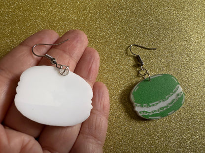 Macaron Earrings: Macaroons, Dessert, Green Food, French Macarons, Macaroon, Novelty Earrings, Costume Jewelry, Best Gifts for Her/Him/Them