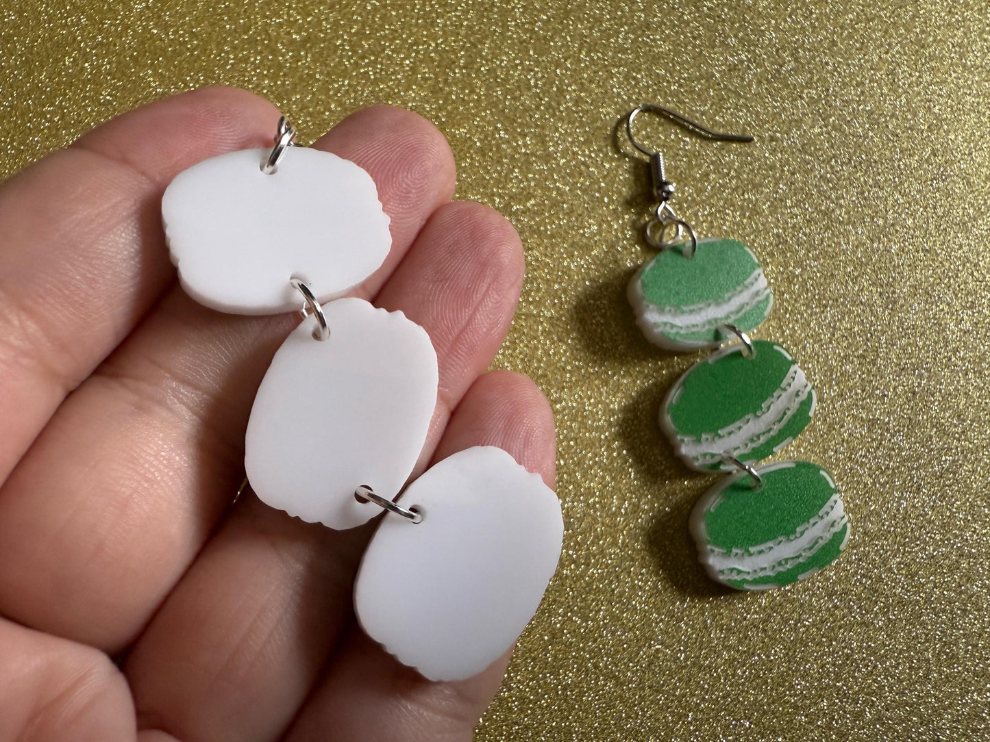 Macaron Earrings: Macaroons, Dessert, Green Food, French Macarons, Macaroon, Novelty Earrings, Costume Jewelry, Best Gifts for Her/Him/Them