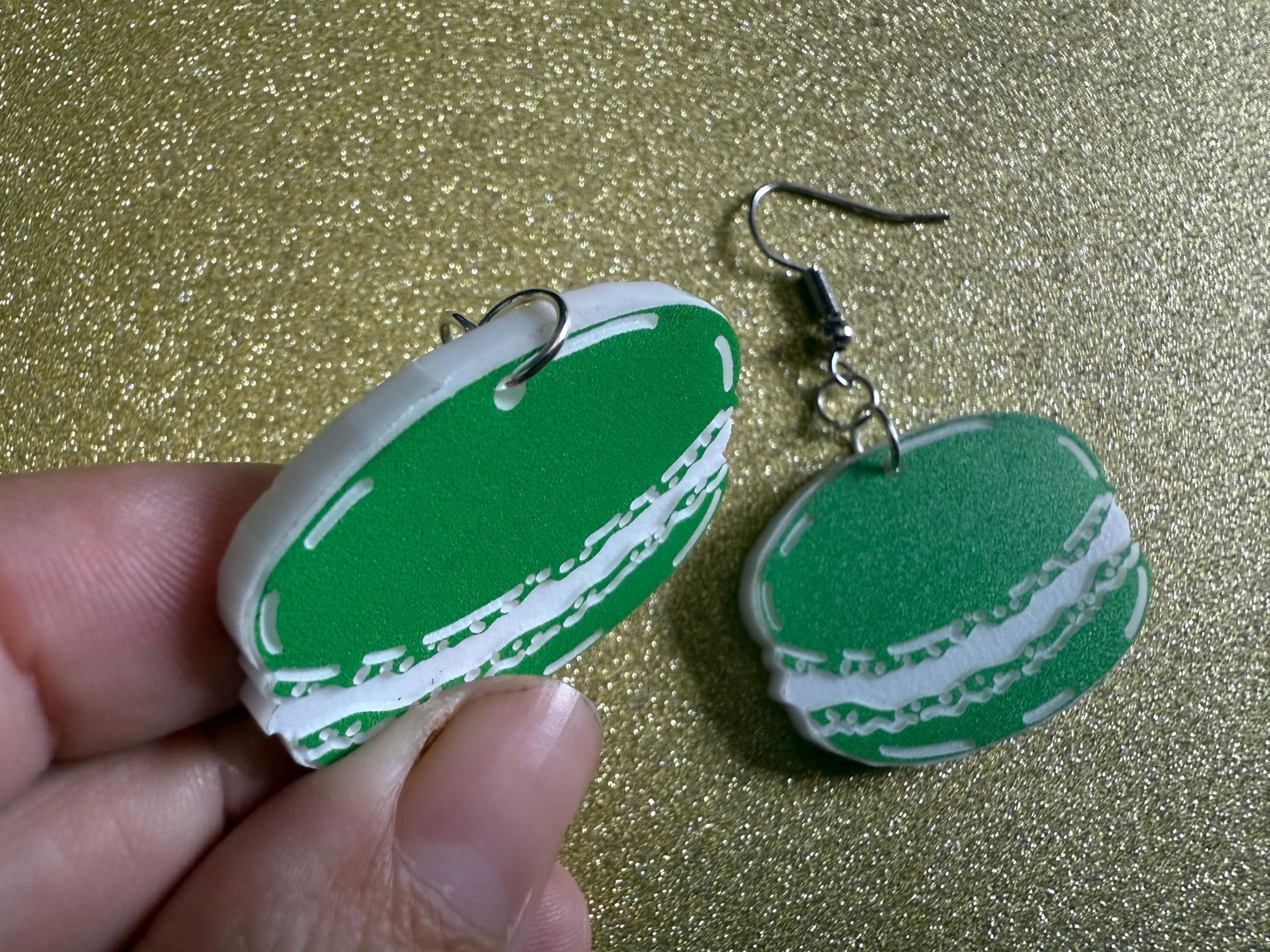Macaron Earrings: Macaroons, Dessert, Green Food, French Macarons, Macaroon, Novelty Earrings, Costume Jewelry, Best Gifts for Her/Him/Them
