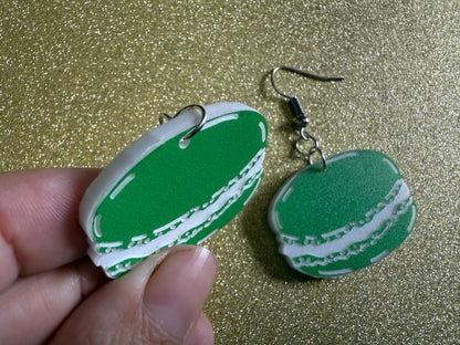 Macaron Earrings: Macaroons, Dessert, Green Food, French Macarons, Macaroon, Novelty Earrings, Costume Jewelry, Best Gifts for Her/Him/Them