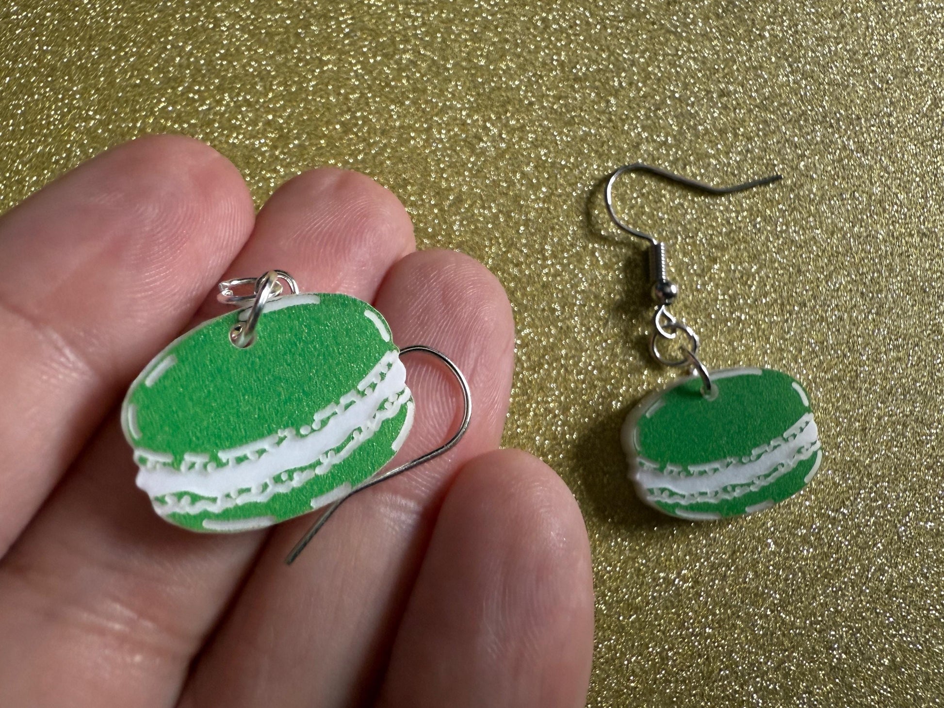 Macaron Earrings: Macaroons, Dessert, Green Food, French Macarons, Macaroon, Novelty Earrings, Costume Jewelry, Best Gifts for Her/Him/Them