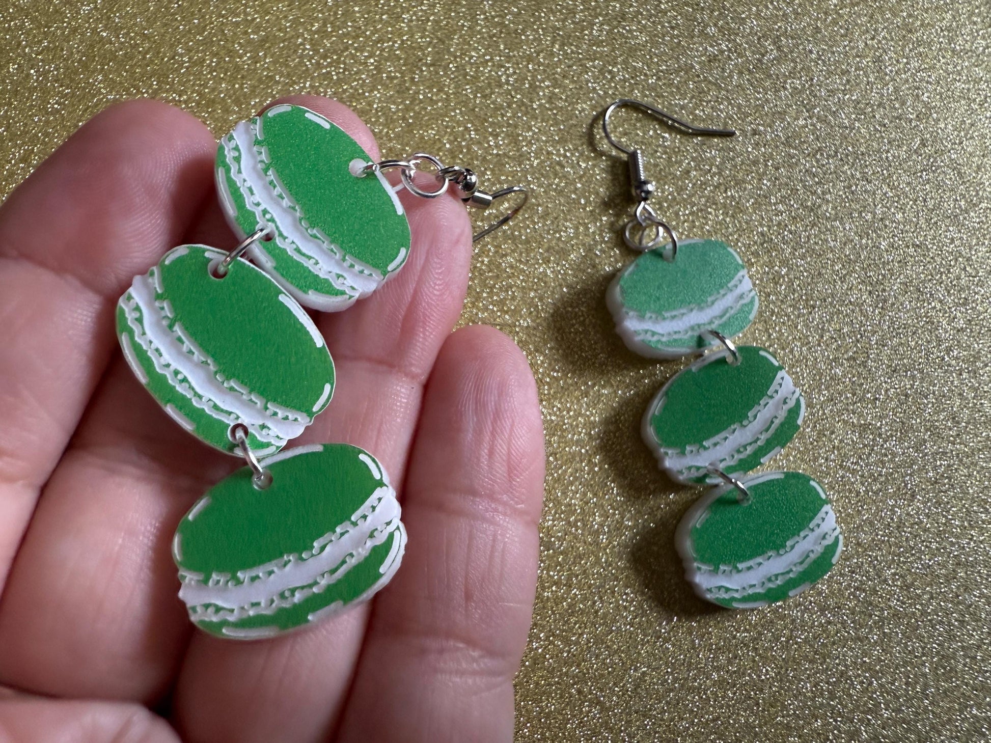 Macaron Earrings: Macaroons, Dessert, Green Food, French Macarons, Macaroon, Novelty Earrings, Costume Jewelry, Best Gifts for Her/Him/Them