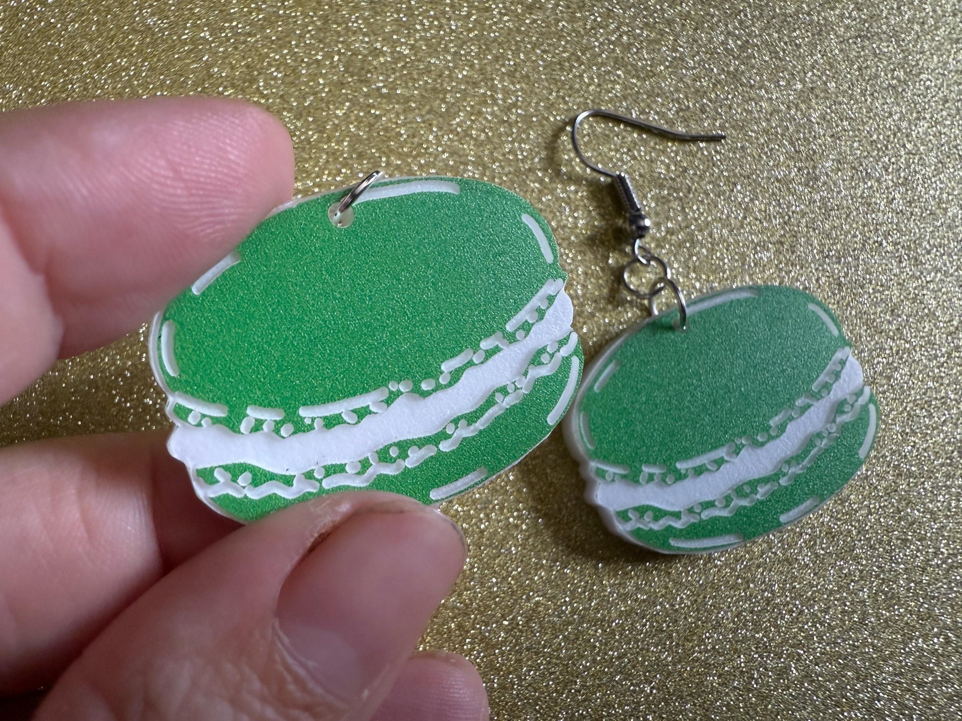 Macaron Earrings: Macaroons, Dessert, Green Food, French Macarons, Macaroon, Novelty Earrings, Costume Jewelry, Best Gifts for Her/Him/Them