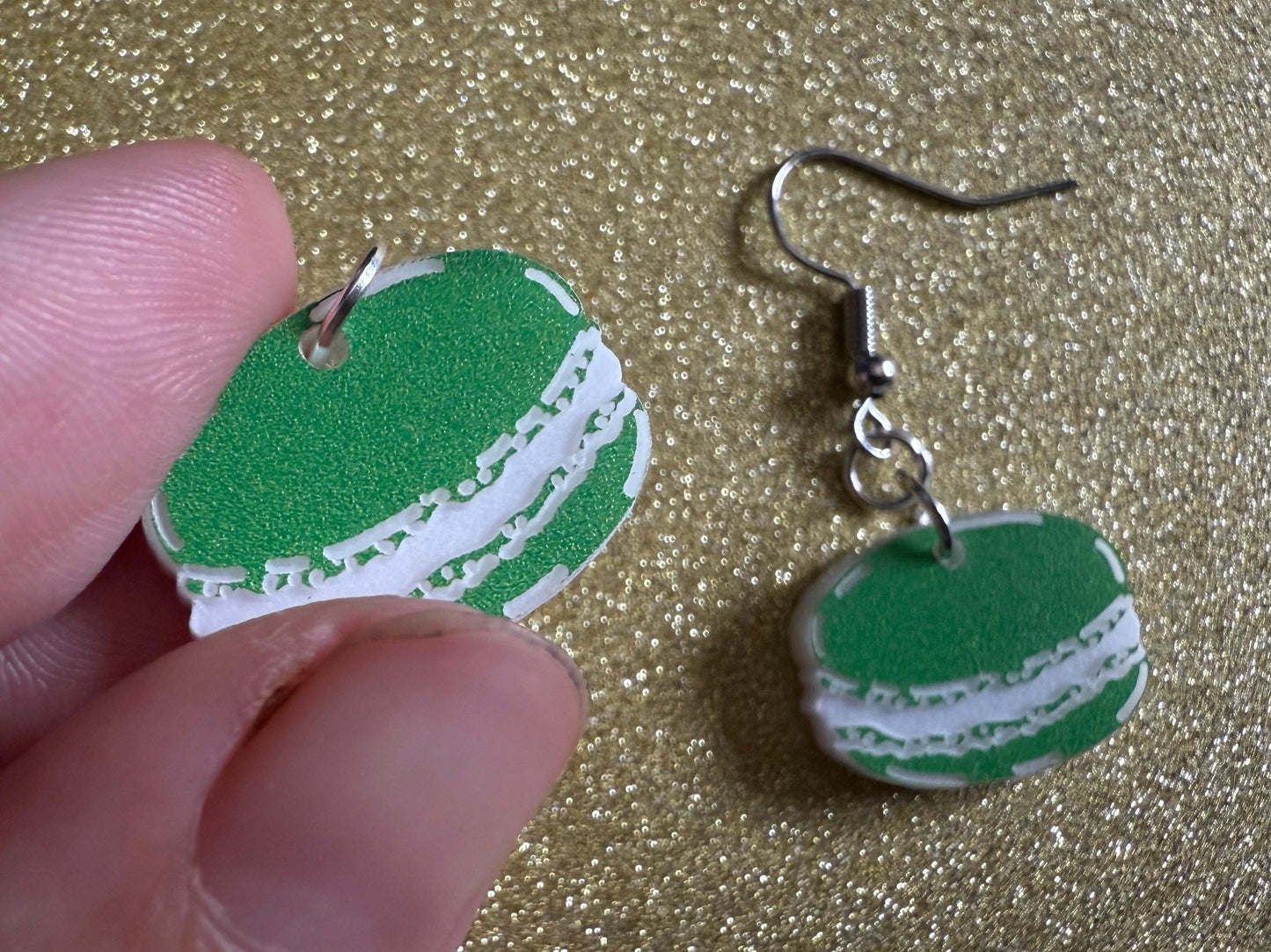Macaron Earrings: Macaroons, Dessert, Green Food, French Macarons, Macaroon, Novelty Earrings, Costume Jewelry, Best Gifts for Her/Him/Them
