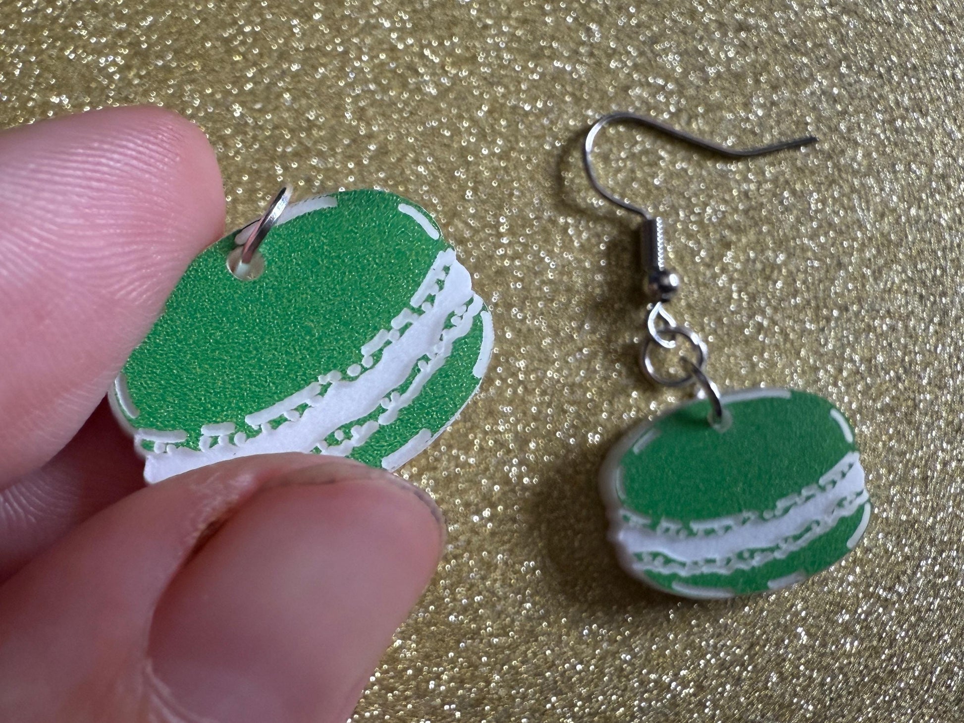 Macaron Earrings: Macaroons, Dessert, Green Food, French Macarons, Macaroon, Novelty Earrings, Costume Jewelry, Best Gifts for Her/Him/Them