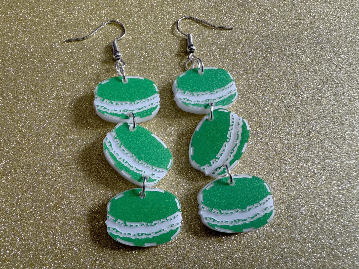 Macaron Earrings: Macaroons, Dessert, Green Food, French Macarons, Macaroon, Novelty Earrings, Costume Jewelry, Best Gifts for Her/Him/Them