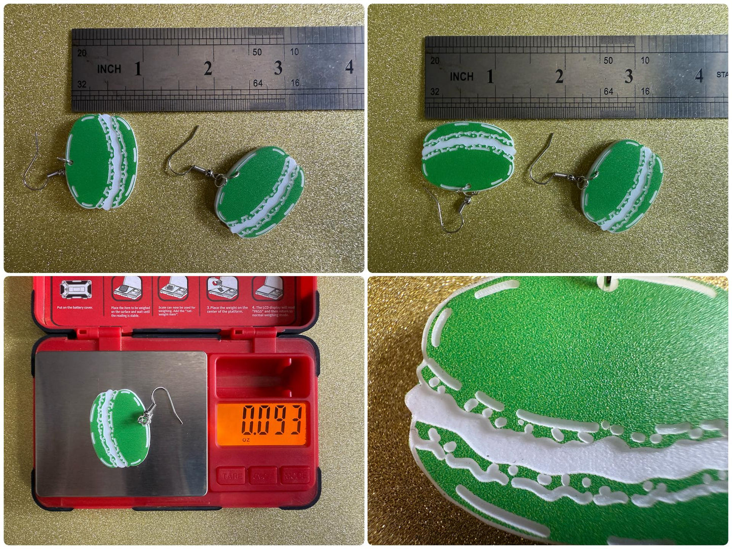 Macaron Earrings: Macaroons, Dessert, Green Food, French Macarons, Macaroon, Novelty Earrings, Costume Jewelry, Best Gifts for Her/Him/Them