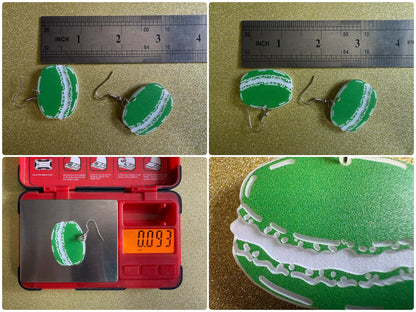 Macaron Earrings: Macaroons, Dessert, Green Food, French Macarons, Macaroon, Novelty Earrings, Costume Jewelry, Best Gifts for Her/Him/Them