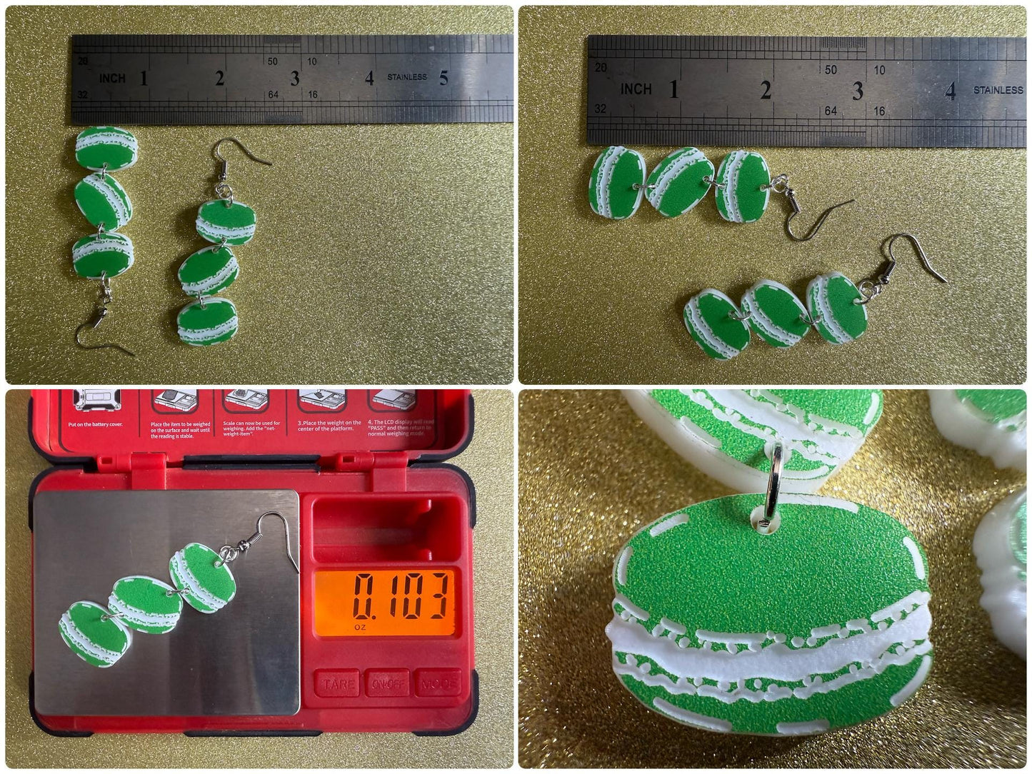 Macaron Earrings: Macaroons, Dessert, Green Food, French Macarons, Macaroon, Novelty Earrings, Costume Jewelry, Best Gifts for Her/Him/Them