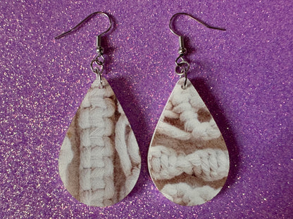 Macramé Earrings: Laser Cut Acrylic Macrame Earrings, Hobby, Knotting, Knots, Crafter, Plants, Crafts, Textile, Best Gifts for Her/Him/Them
