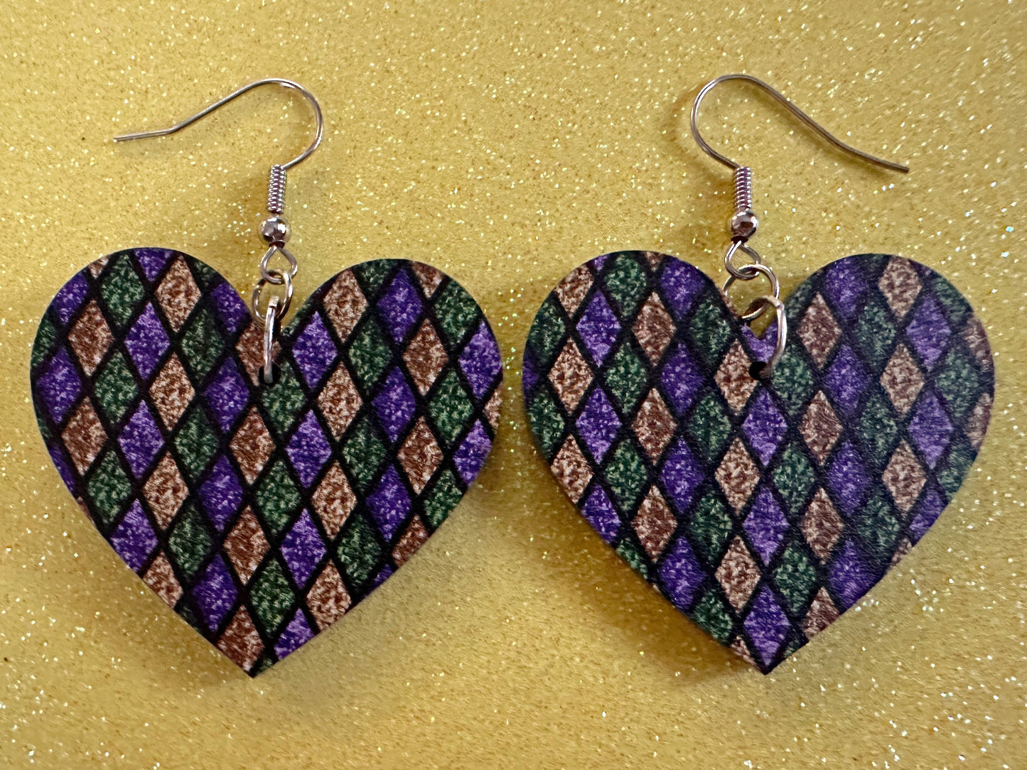 Mardi Gras Earrings: Laser Cut Acrylic Carnival Earrings, Purple, Gold, Green Earrings, New Orleans, Fleur-de-lis, Gifts for Her/Him/Them