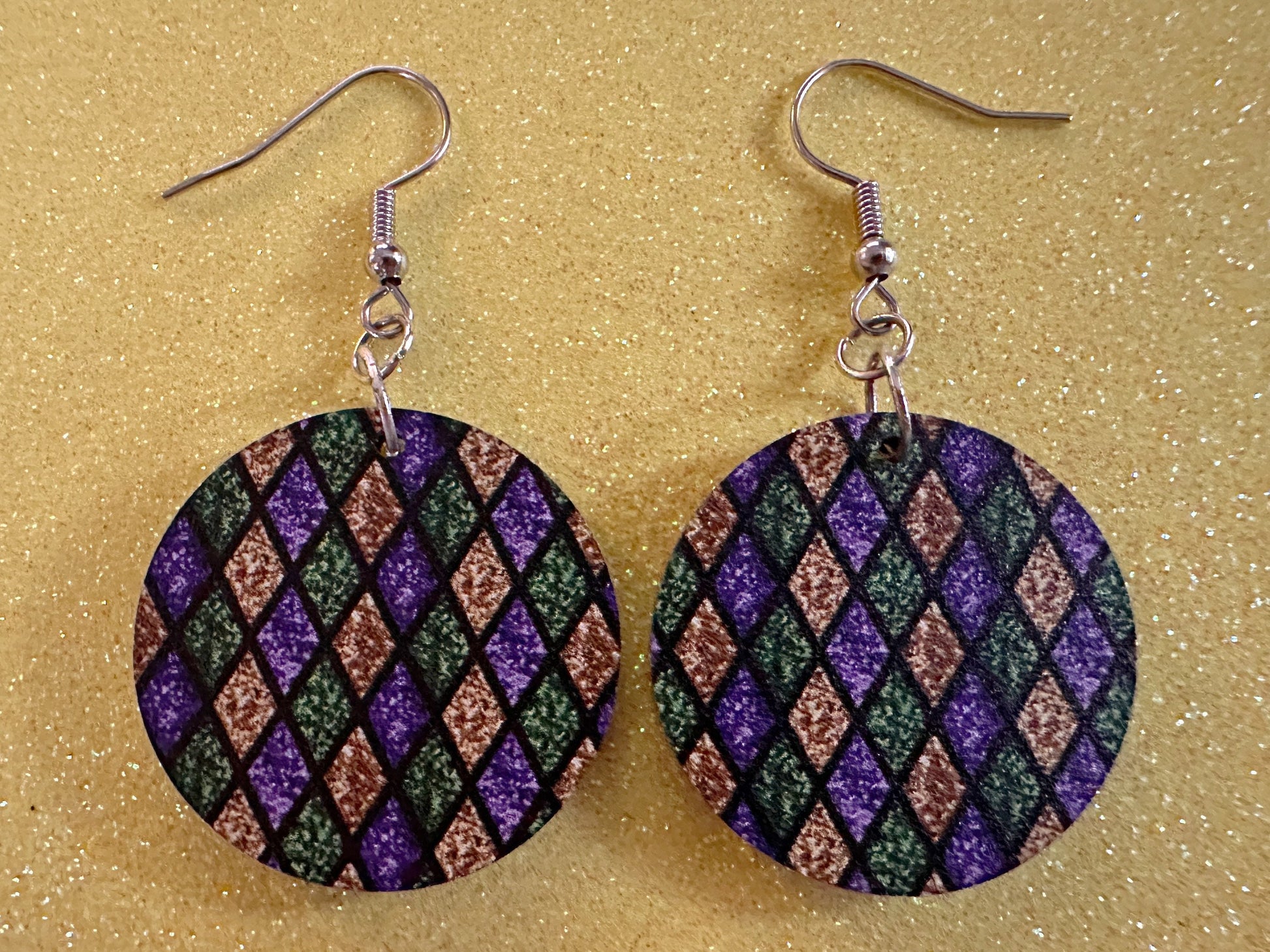 Mardi Gras Earrings: Laser Cut Acrylic Carnival Earrings, Purple, Gold, Green Earrings, New Orleans, Fleur-de-lis, Gifts for Her/Him/Them