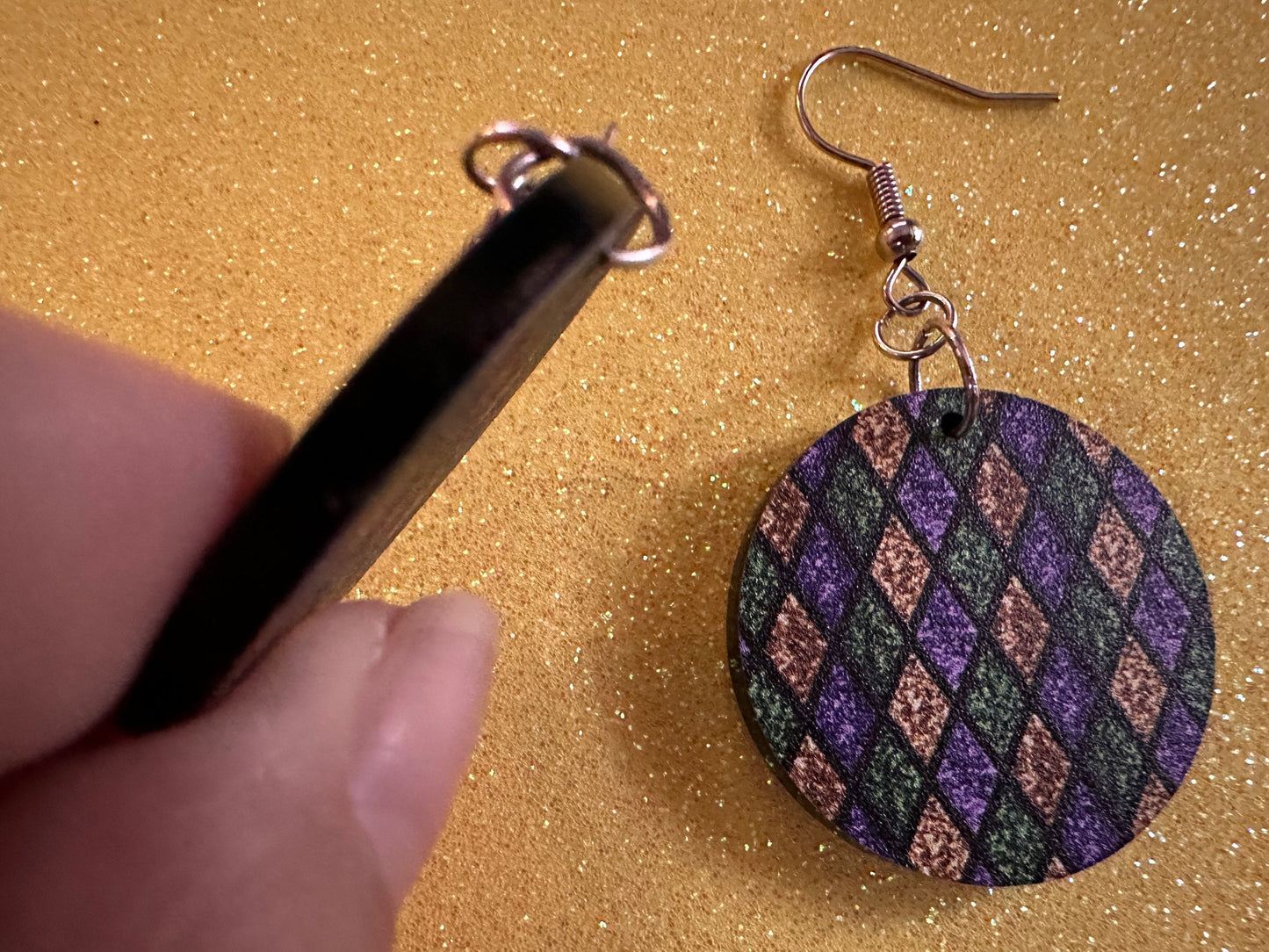 Mardi Gras Earrings: Laser Cut Acrylic Carnival Earrings, Purple, Gold, Green Earrings, New Orleans, Fleur-de-lis, Gifts for Her/Him/Them