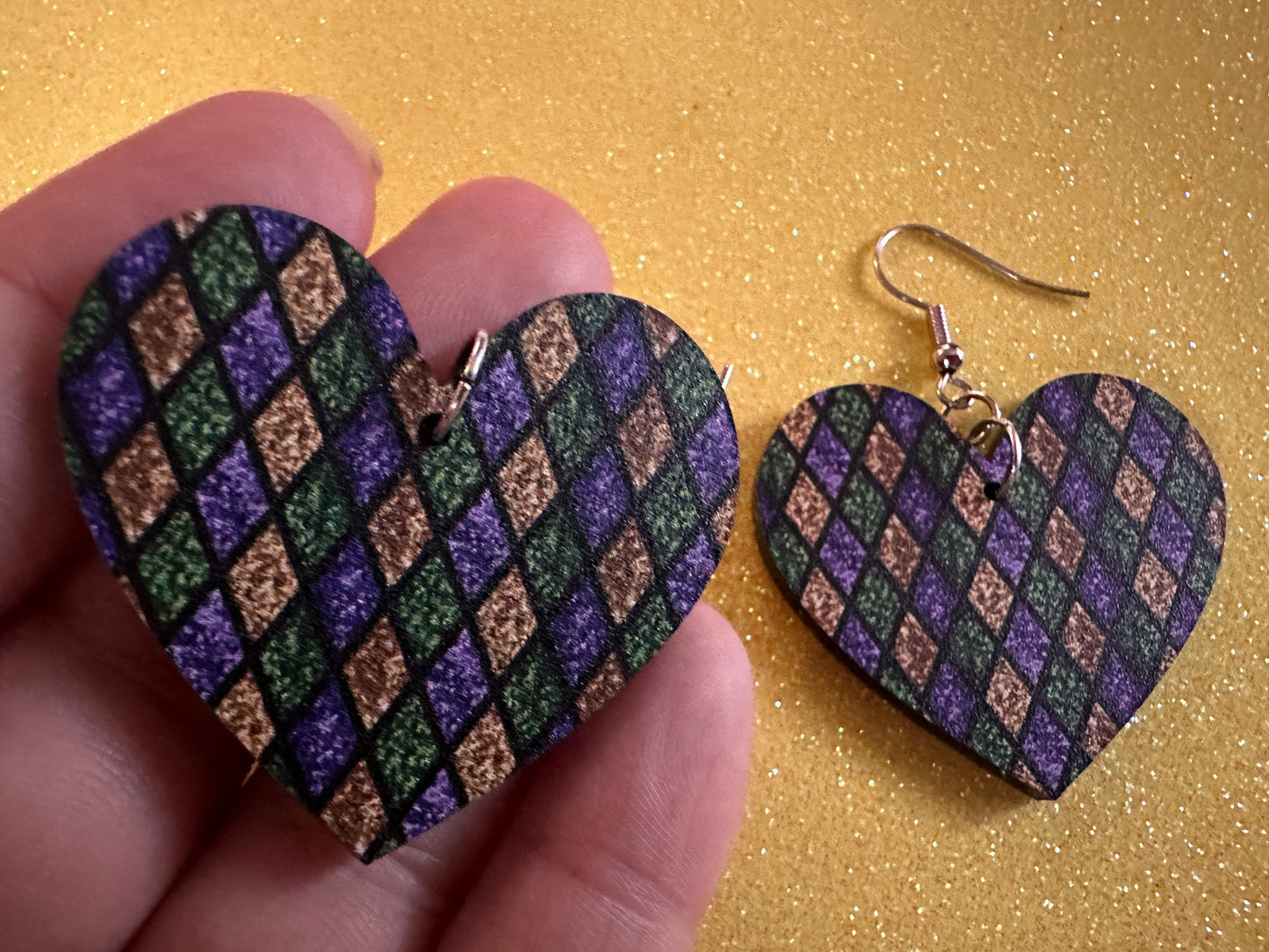 Mardi Gras Earrings: Laser Cut Acrylic Carnival Earrings, Purple, Gold, Green Earrings, New Orleans, Fleur-de-lis, Gifts for Her/Him/Them