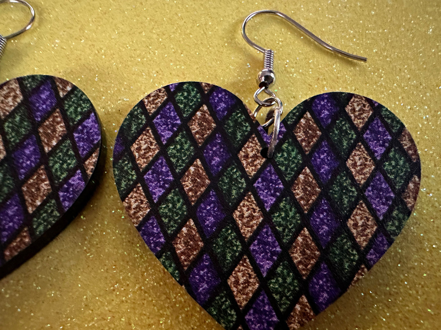 Mardi Gras Earrings: Laser Cut Acrylic Carnival Earrings, Purple, Gold, Green Earrings, New Orleans, Fleur-de-lis, Gifts for Her/Him/Them